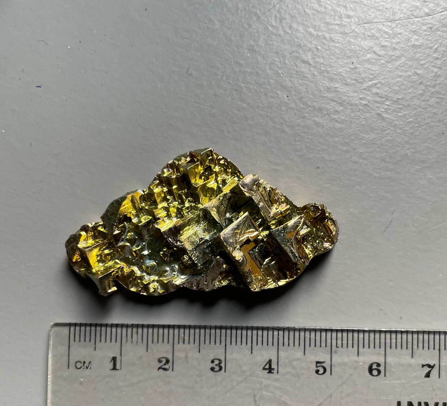 Gold Bismuth Crystal Cloud Cut Out Metal Art