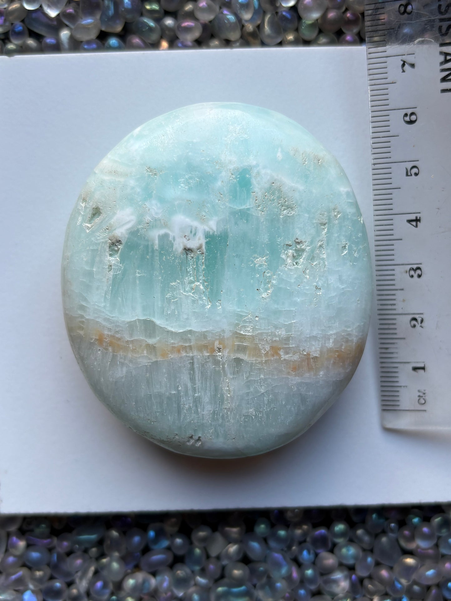 Caribbean Calcite Aragonite Crystal Gemstone Palm Stone - Medium (3)