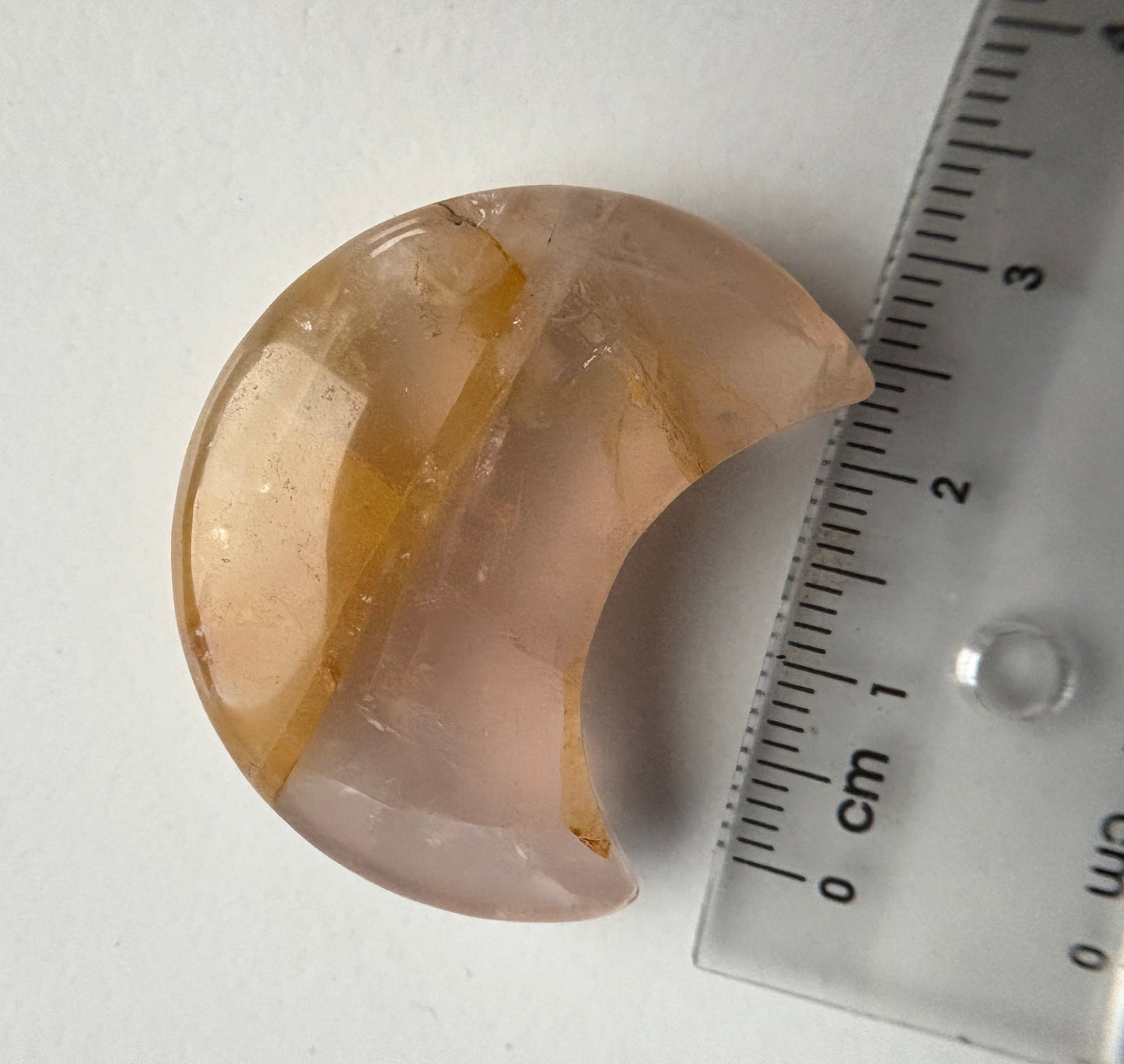 Golden Healer Quartz Crystal Gemstone Mini Crescent Moon Carving