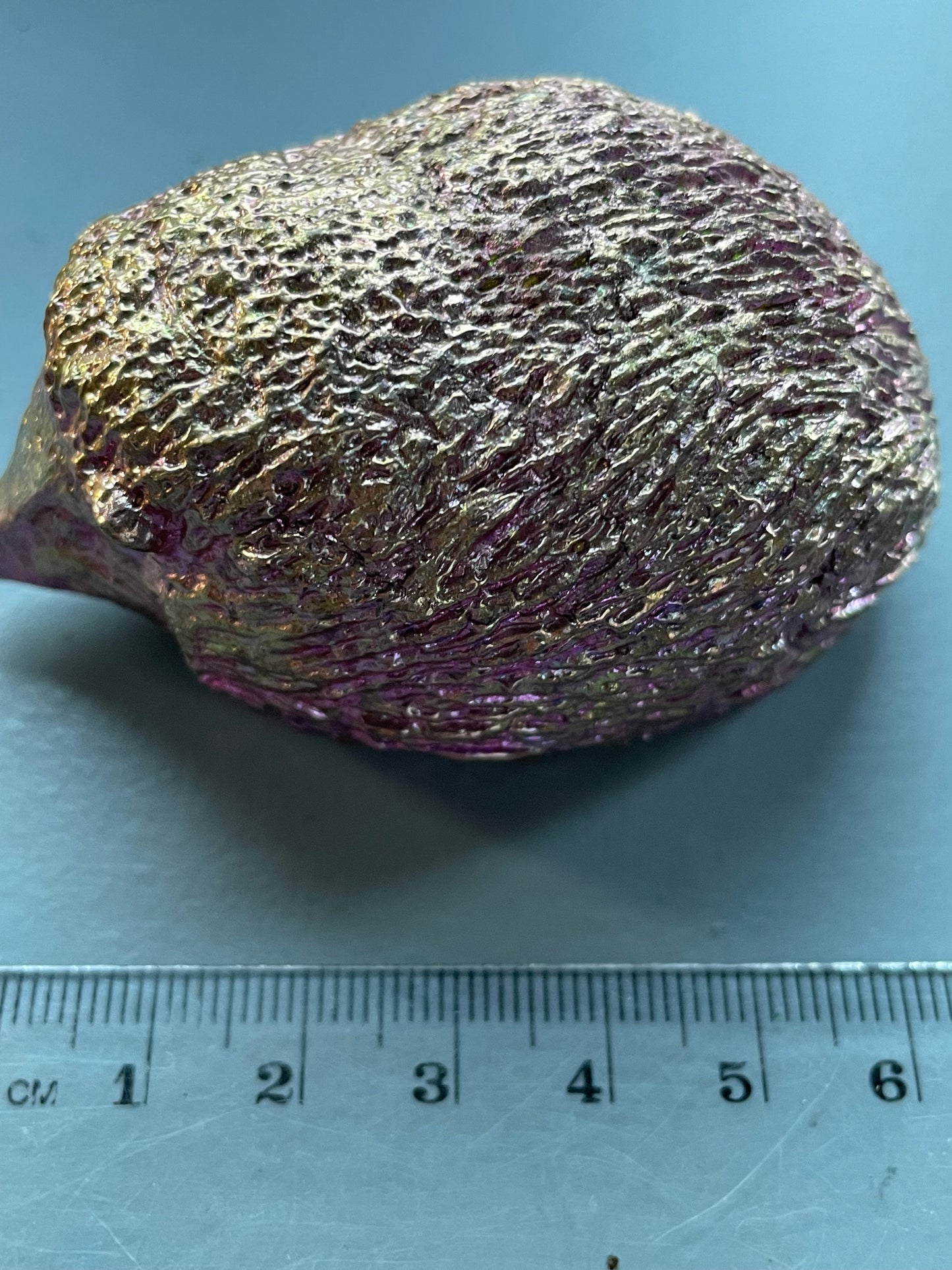 Pink Bismuth Crystal Large Hedgehog Metal Art Sculpture