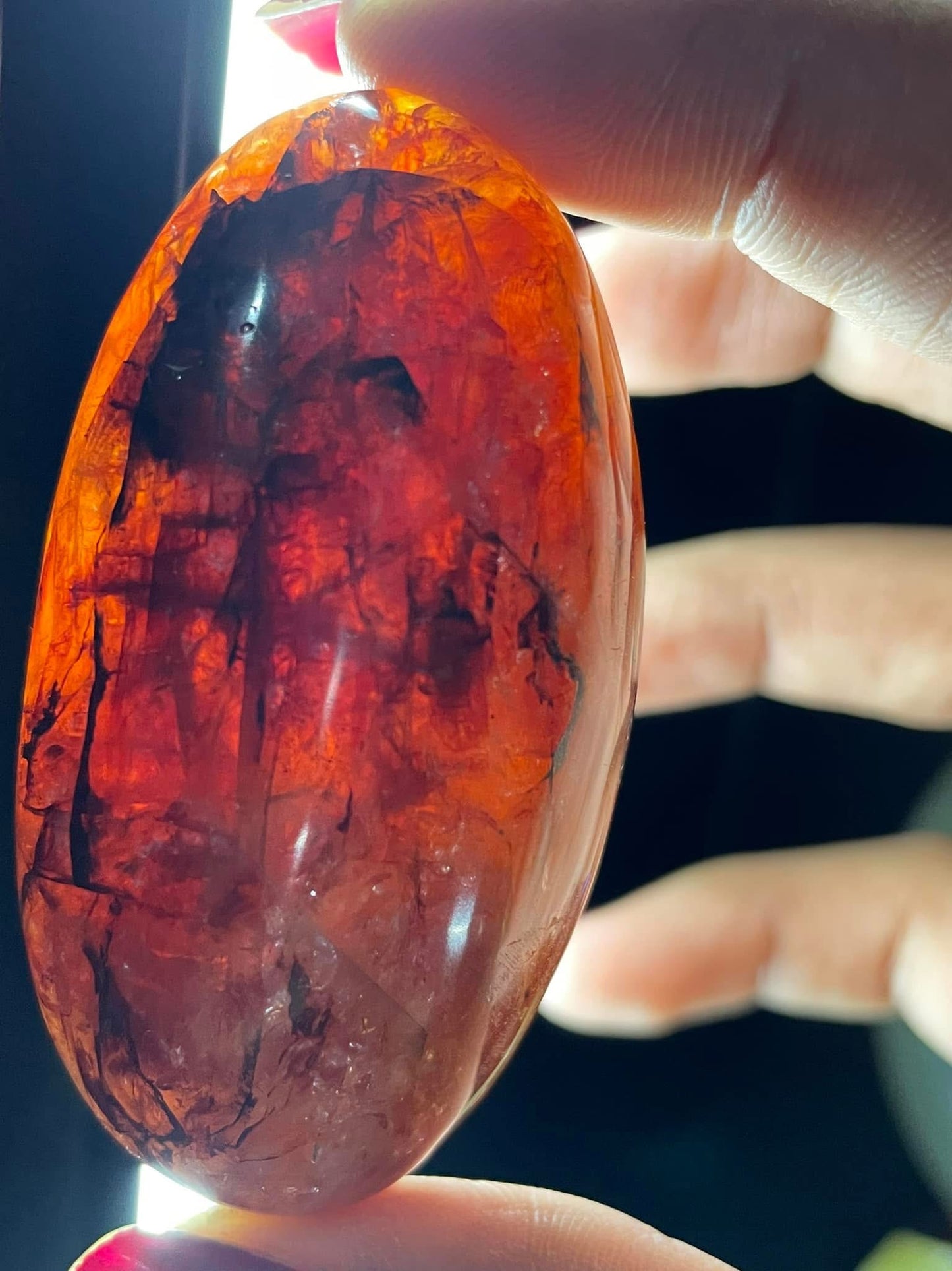 Fire Golden Healer Quartz - Crystal Gemstone Jellybean Egg