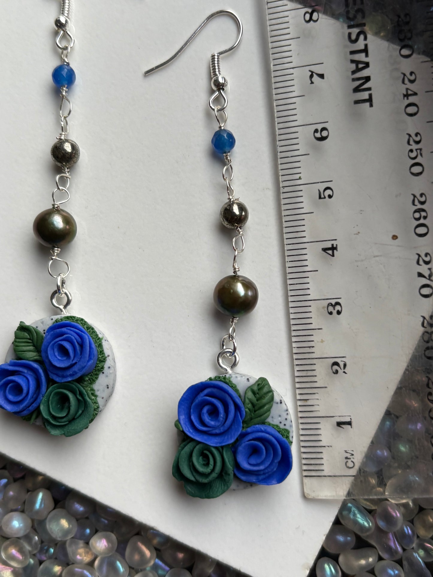The Posy Quartz Pyrite & Pearl Crystal Gemstone Silver Earrings
