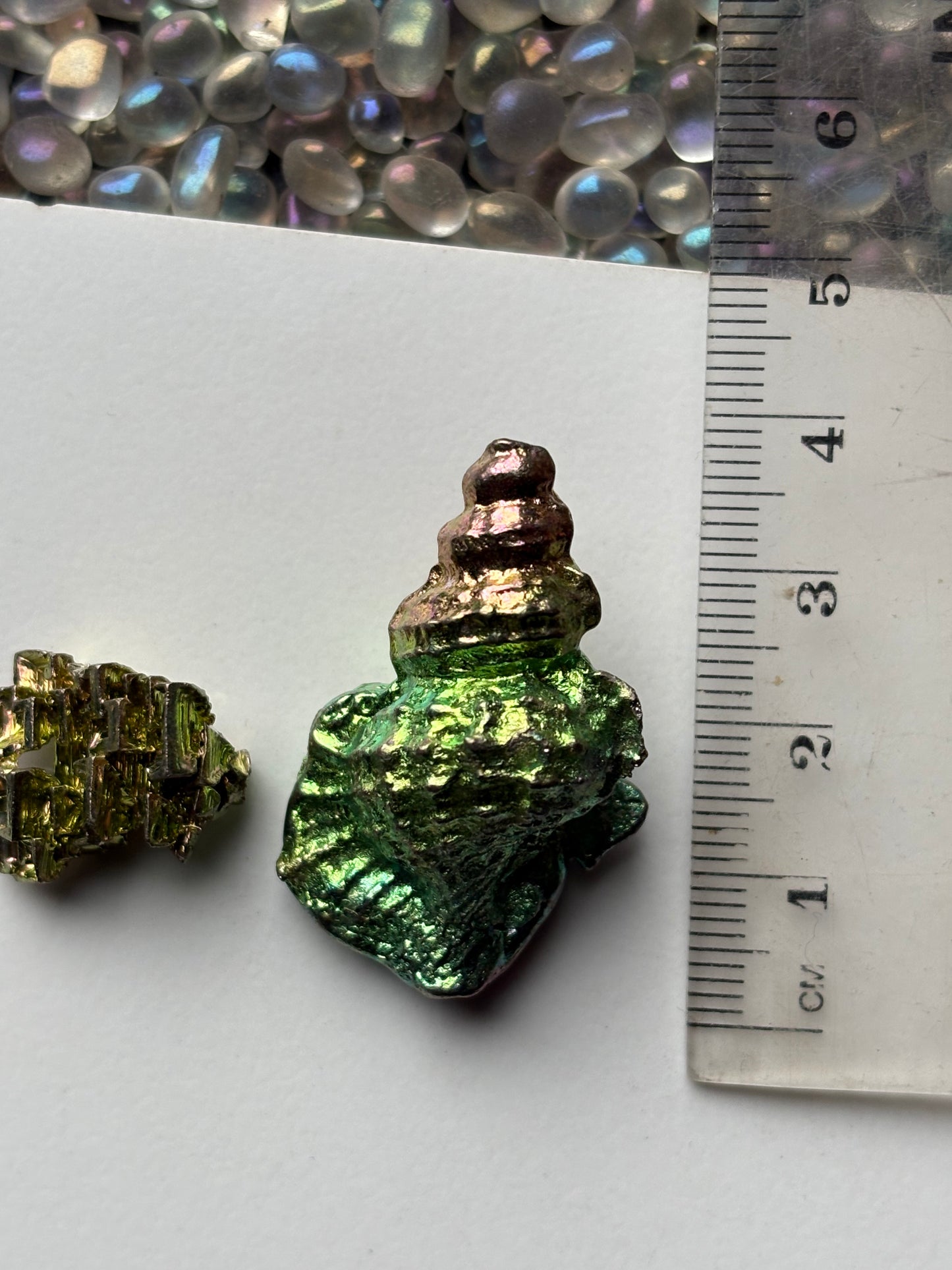 Bismuth Tulip Sea Shell Sculpture & Mini Crystal Gift Set