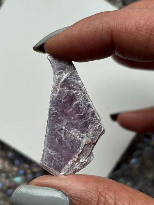 Lepidolite Slice Rough Gemstone Crystal - Small