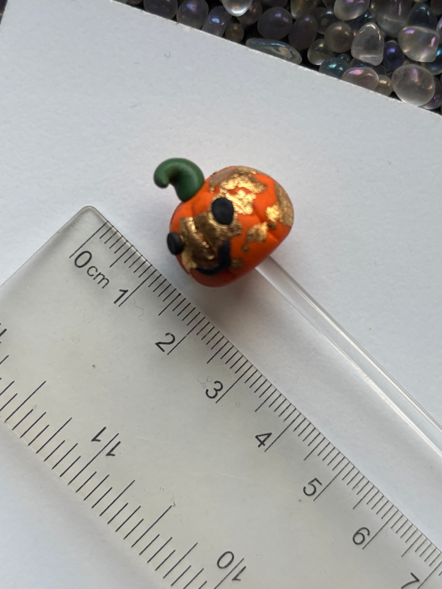 Gold Leaf Pumpkin Clay Art Plant Pot Buddy