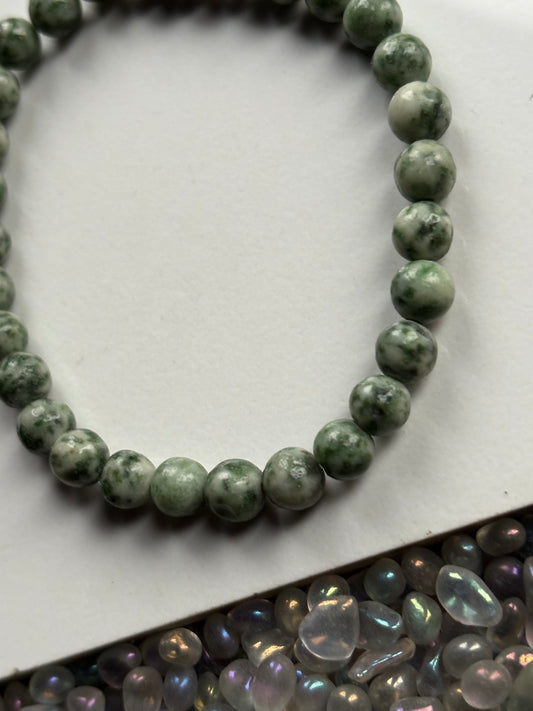 Tree Agate Crystal Gemstone Stretch Bracelet