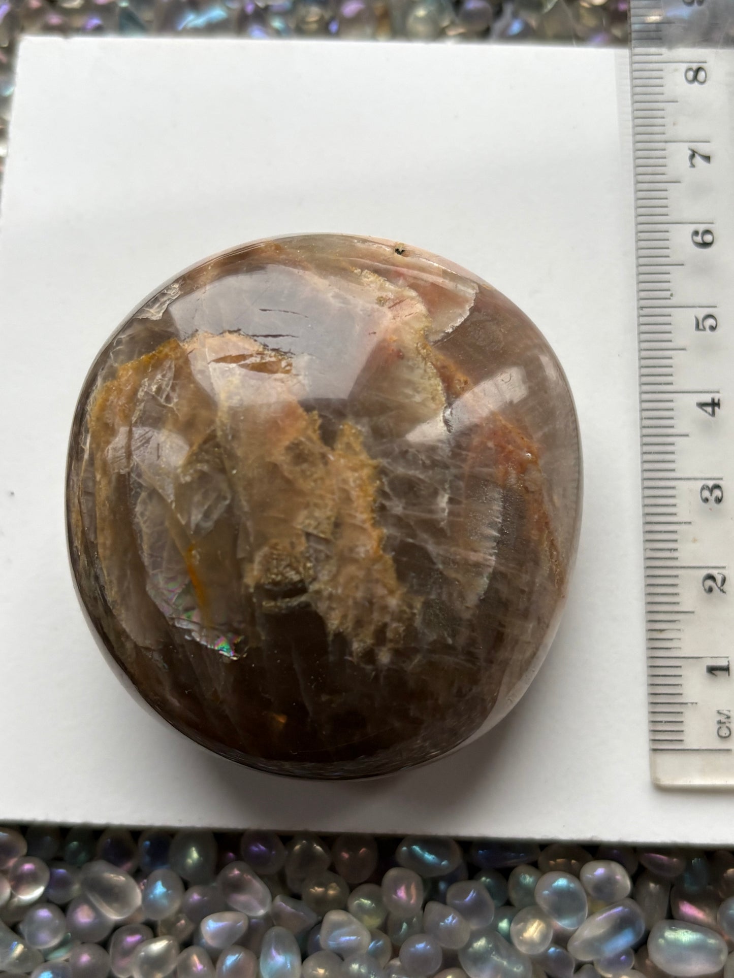 Black Moonstone Gemstone Crystal Palm Stone - Large