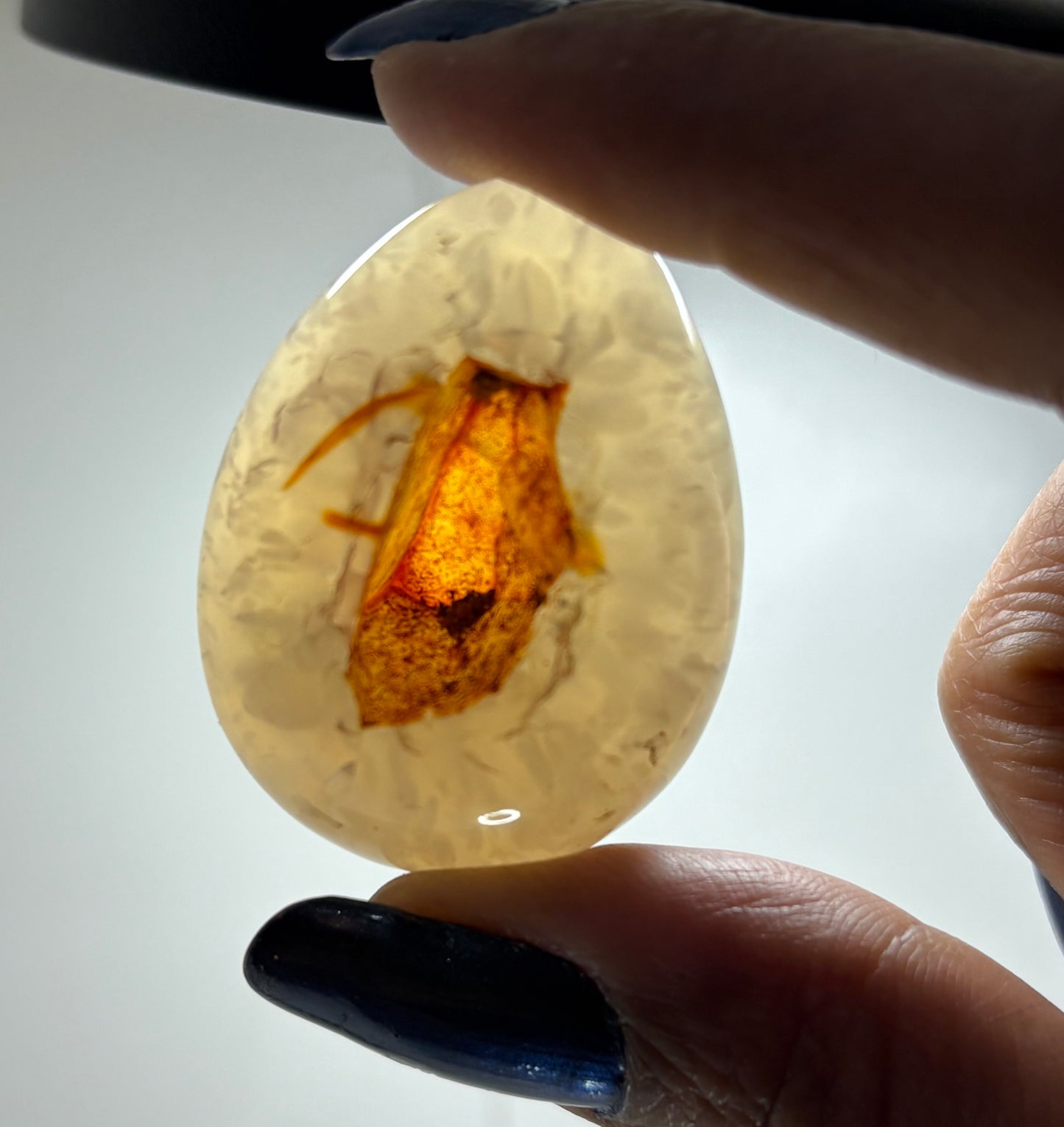 Carnelian Agate Druzy Crystal Gemstone Egg Carving