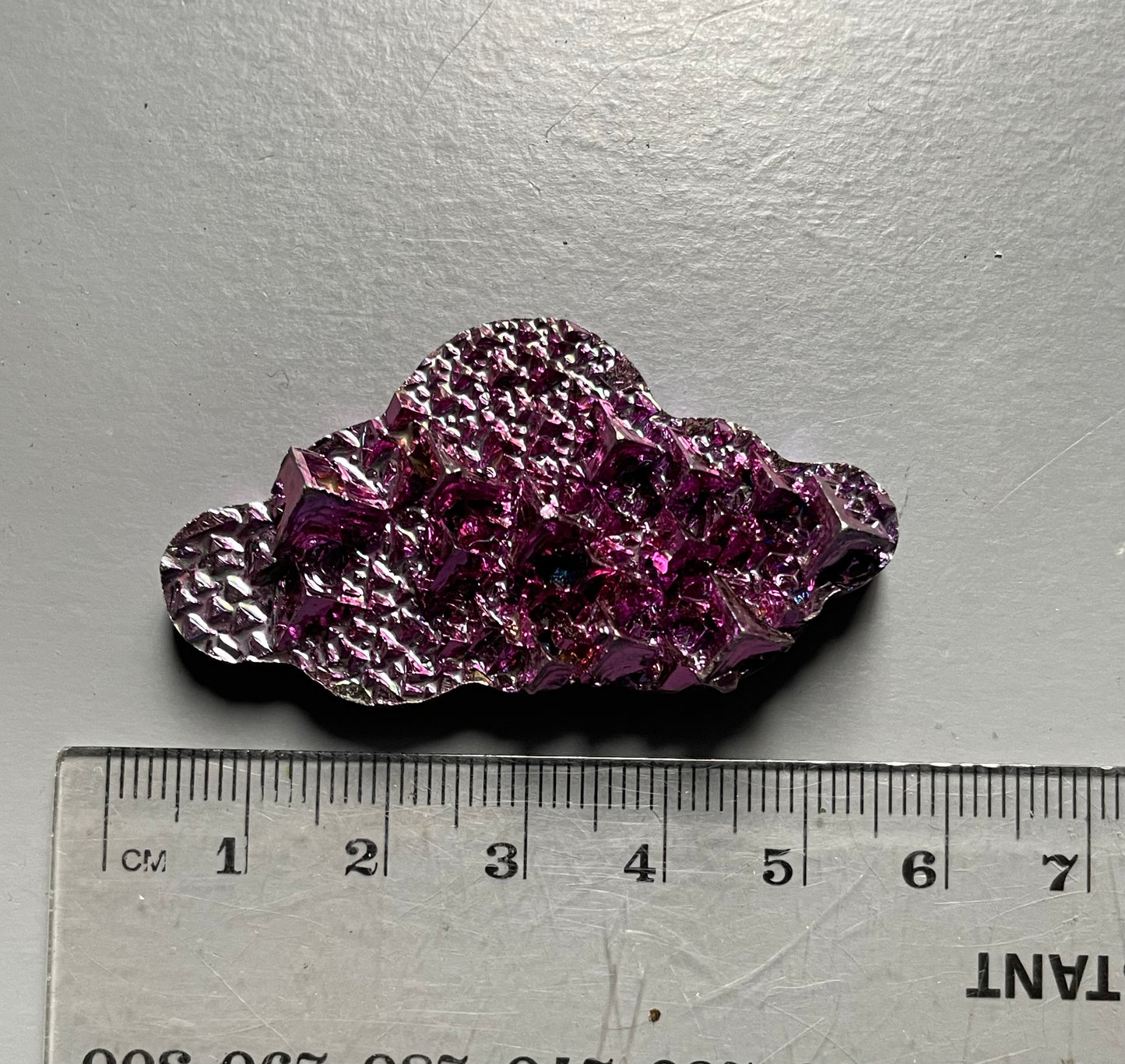 Pink Bismuth Crystal Cloud Cut Out Metal Art