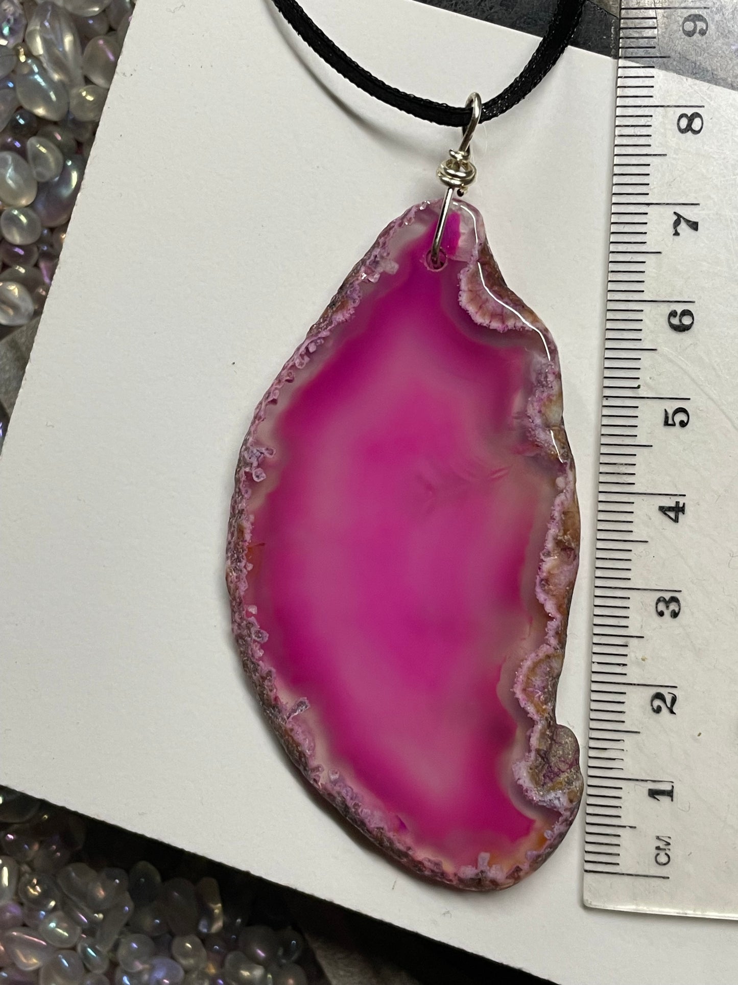 Agate Crystal Gemstone Slice Wall Tree Hanging (2)