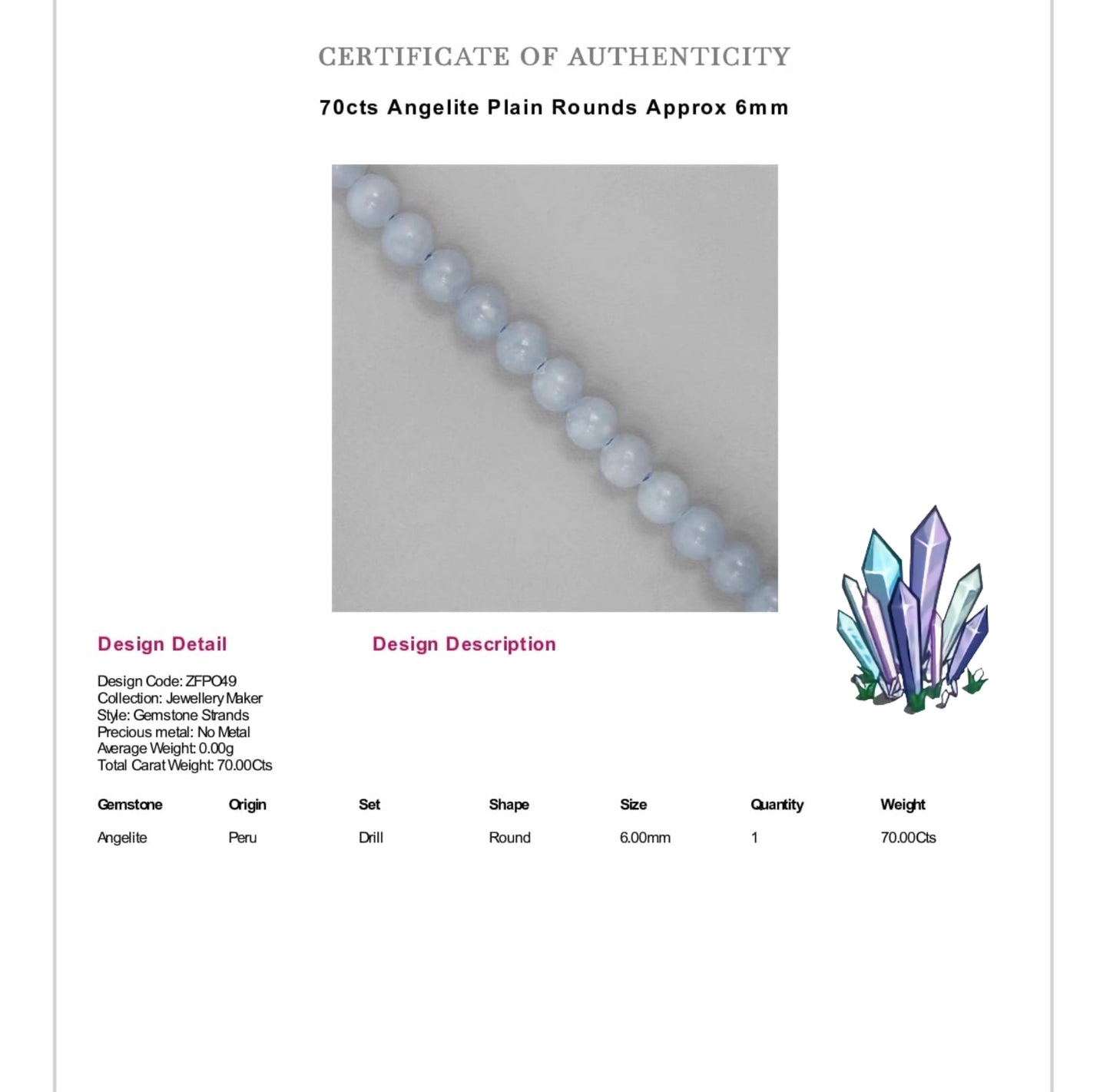 Quartz & Angelite gemstone seed bead - Wire Wing silver necklace