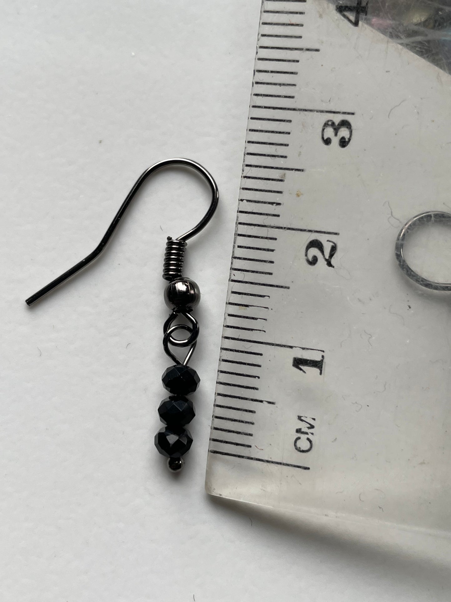 Black Spinel Gemstone & AB Swarovski Crystal Waterfall Necklace Set