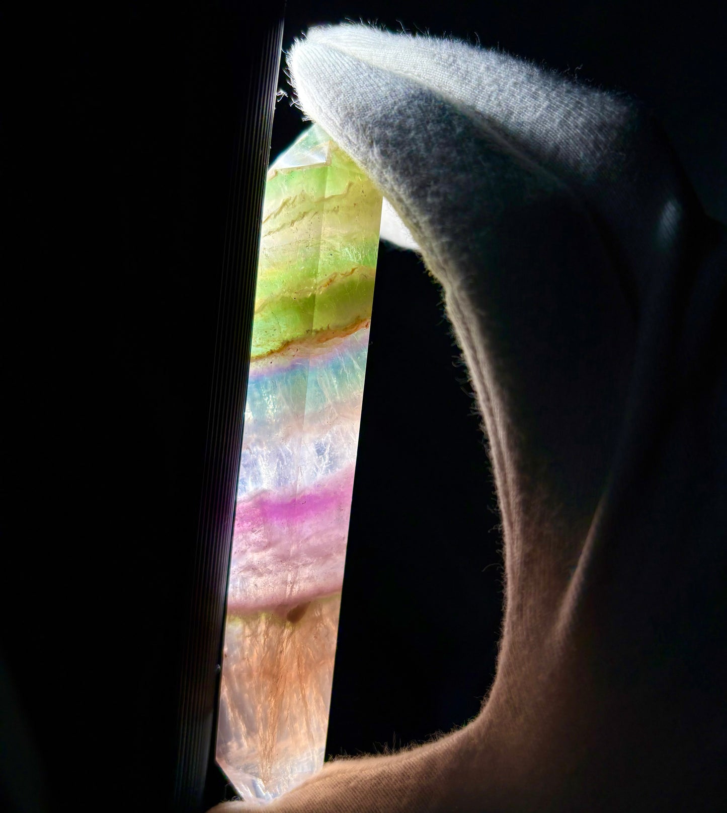 Rainbow Fluorite Gemstone Crystal Double Terminated Point (1)