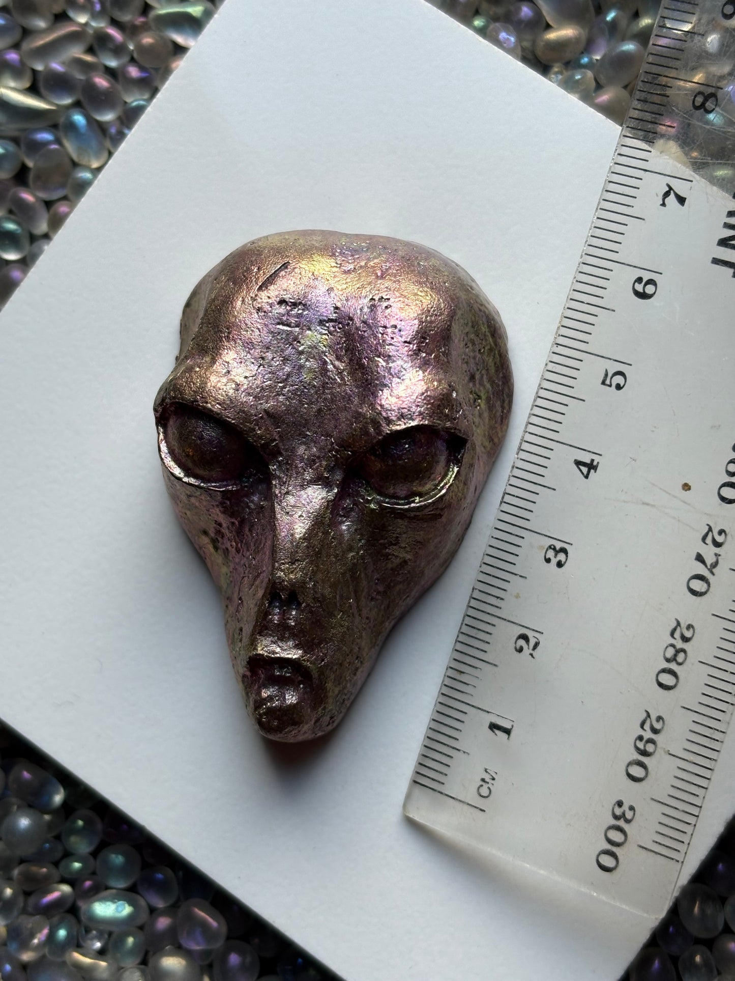 Pink Bismuth Crystal Alien Metal Art Sculpture