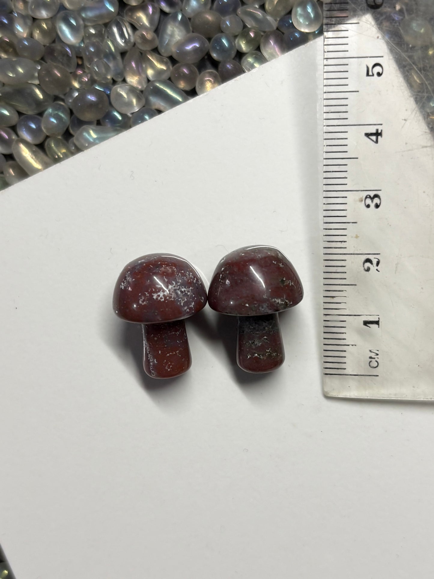 Dark Red Jasper Crystal Gemstone Mushroom Carving Mini