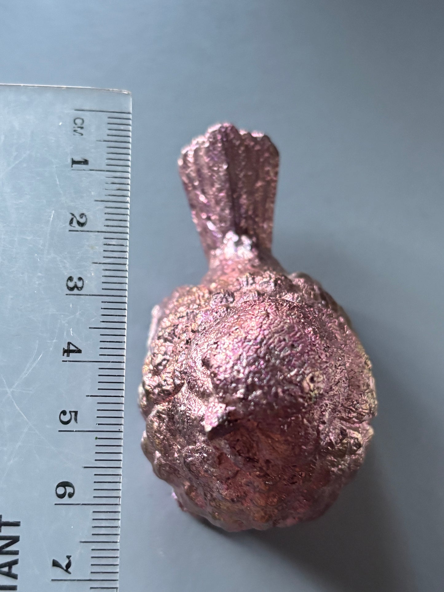 Pink Bismuth Crystal Wren Song Bird Metal Art Sculpture (2)