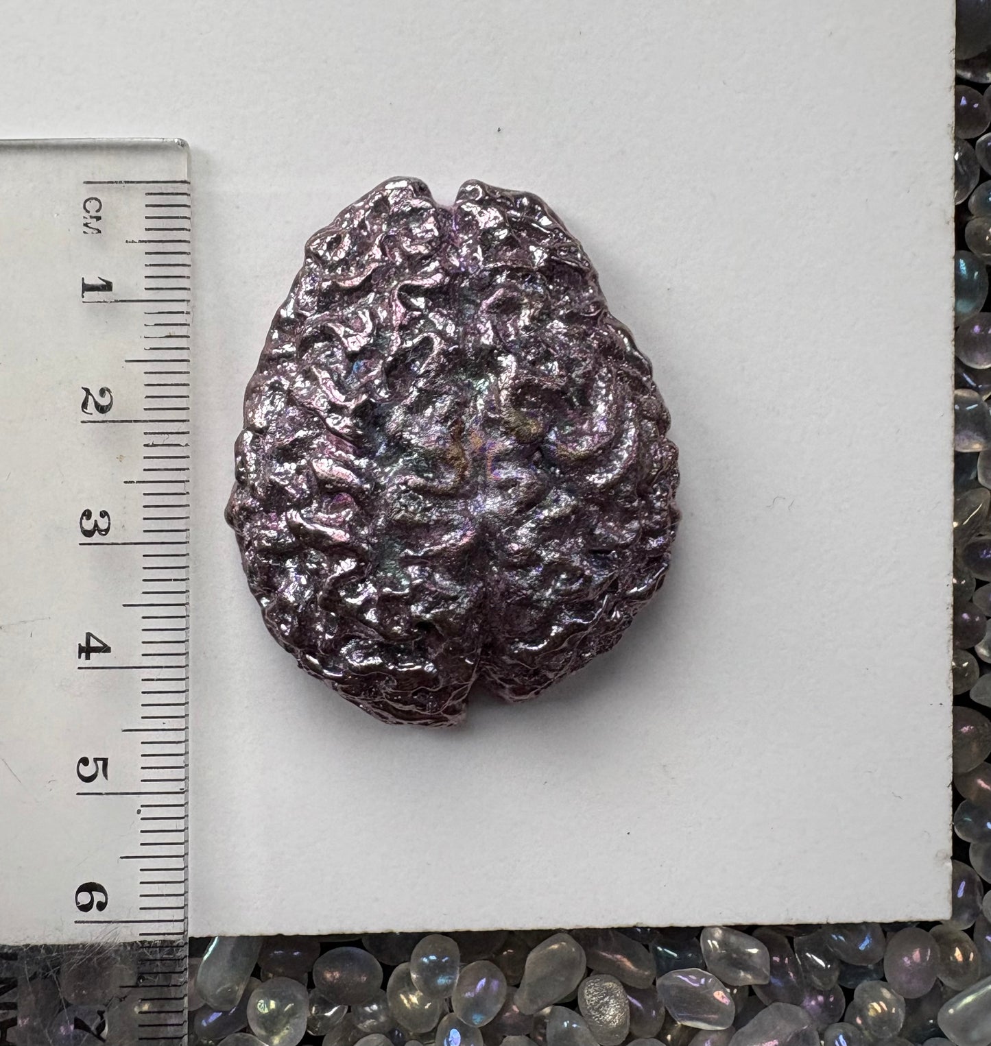 Purple Bismuth Crystal Brain Metal Art Sculpture