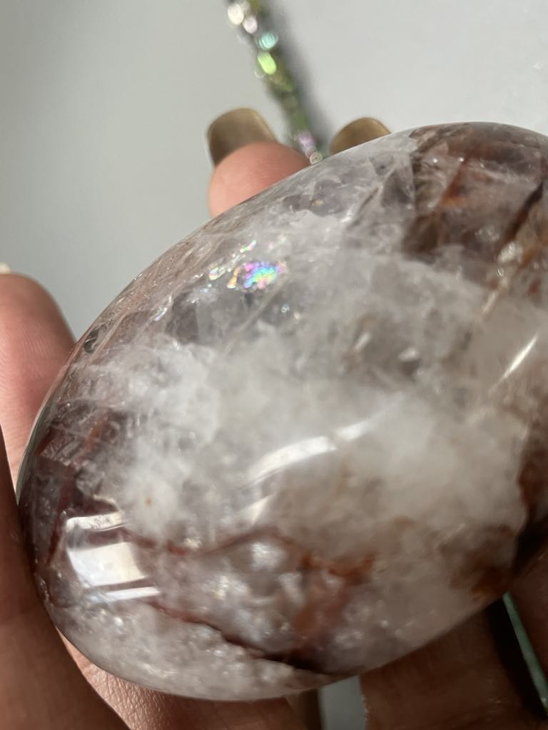 Fire Quartz Crystal Gemstone Palmstone