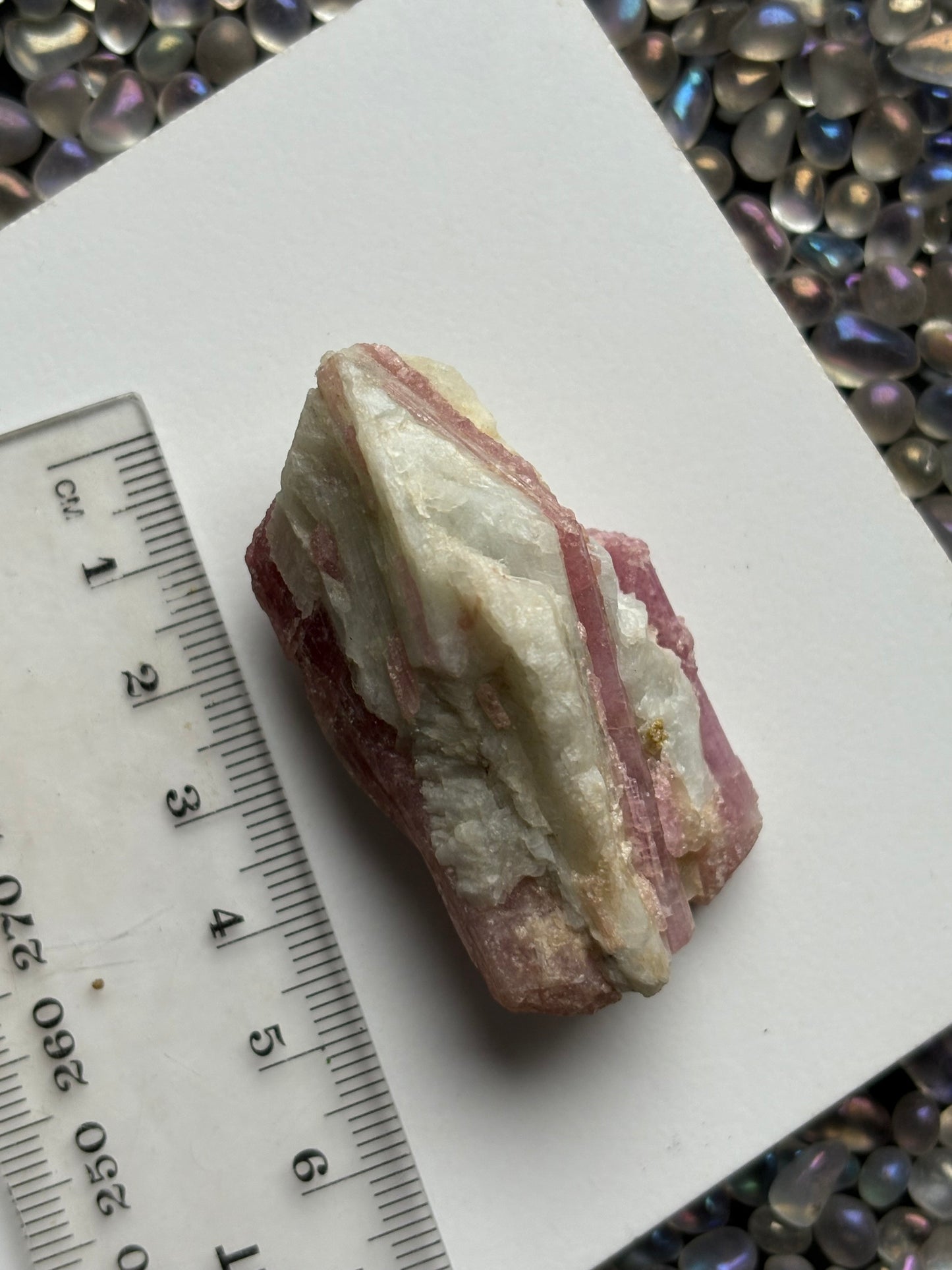 Pink Tourmaline Quartz Crystal Gemstone Rough Specimen (C)