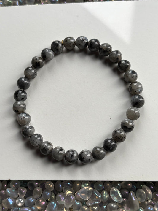 Larvikite Crystal Gemstone Stretch Bracelet