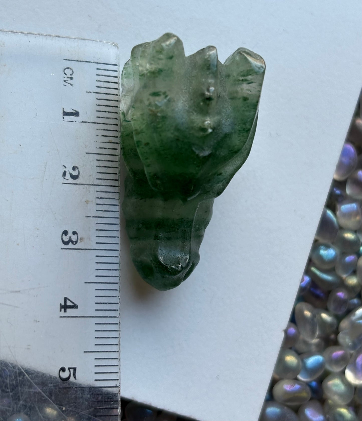 Green Strawberry Quartz Dragon Skull Mini Crystal Gemstone Carving