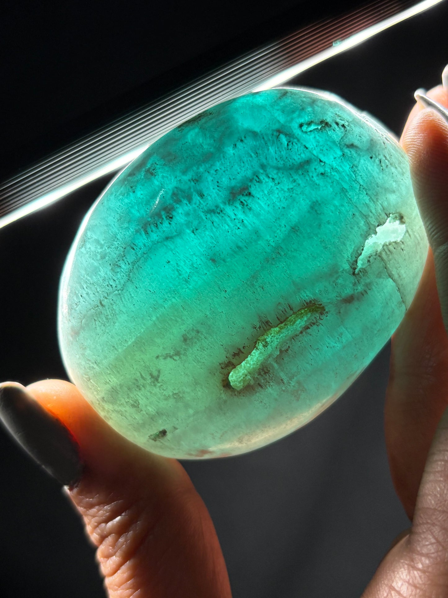 Caribbean Calcite Aragonite Crystal Gemstone Palm Stone - Medium (4)