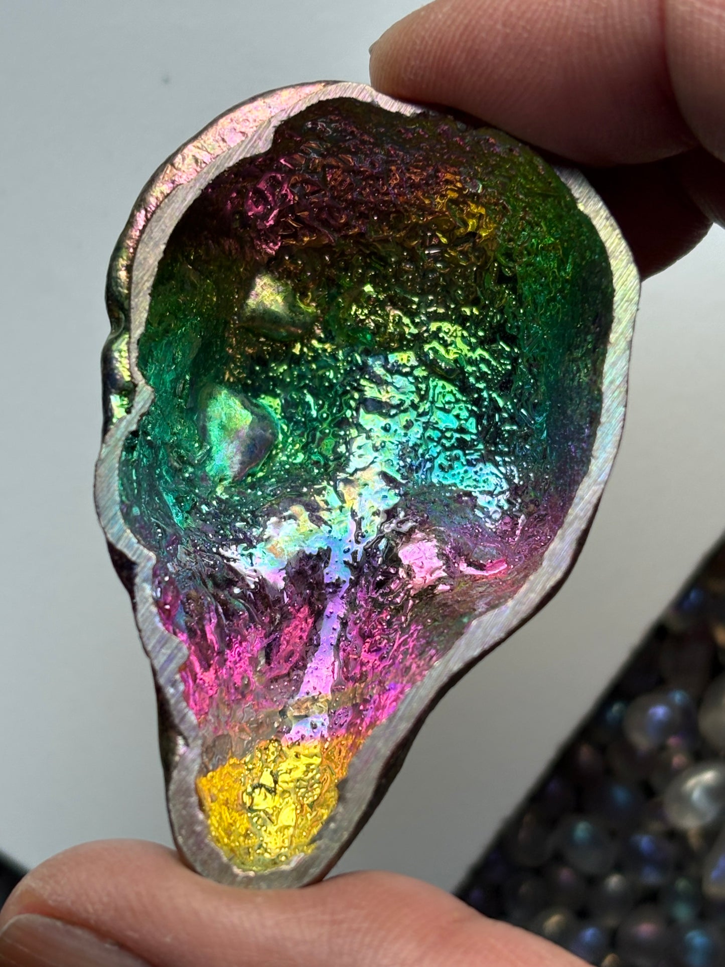 Rainbow Bismuth Crystal Alien Metal Art Sculpture