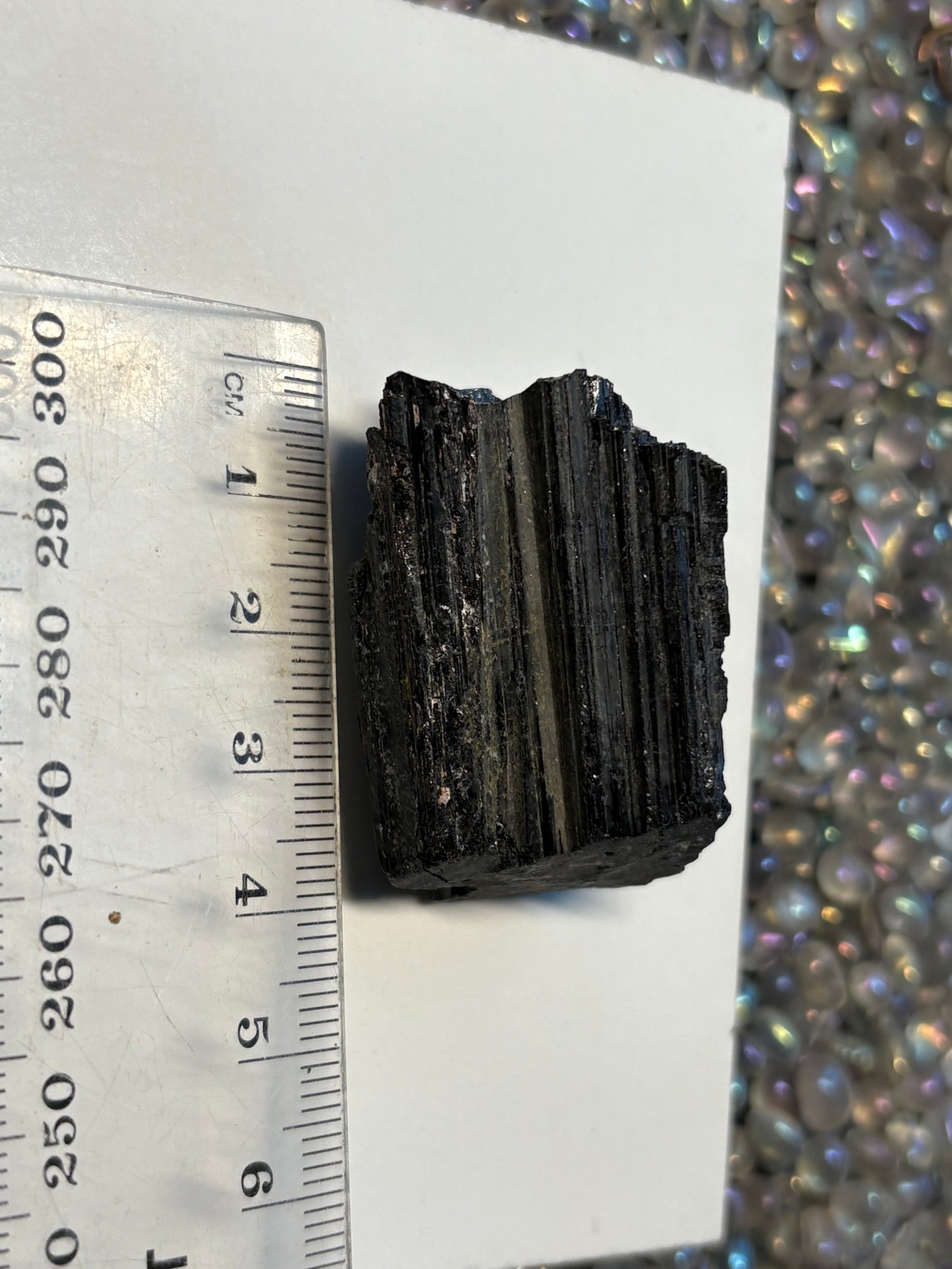 Black Tourmaline Rough Gemstone Crystal Specimen (A)