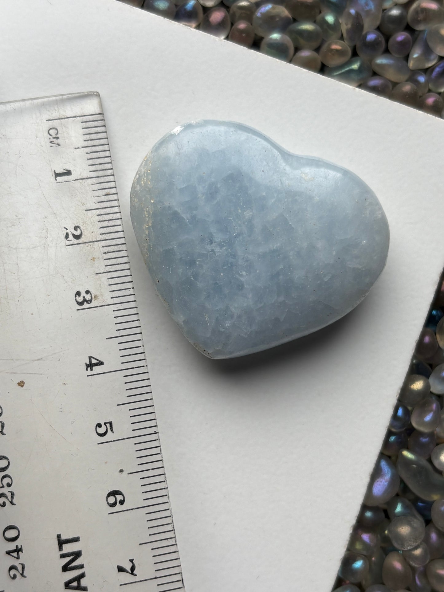 Blue Calcite Crystal Gemstone Heart Carving