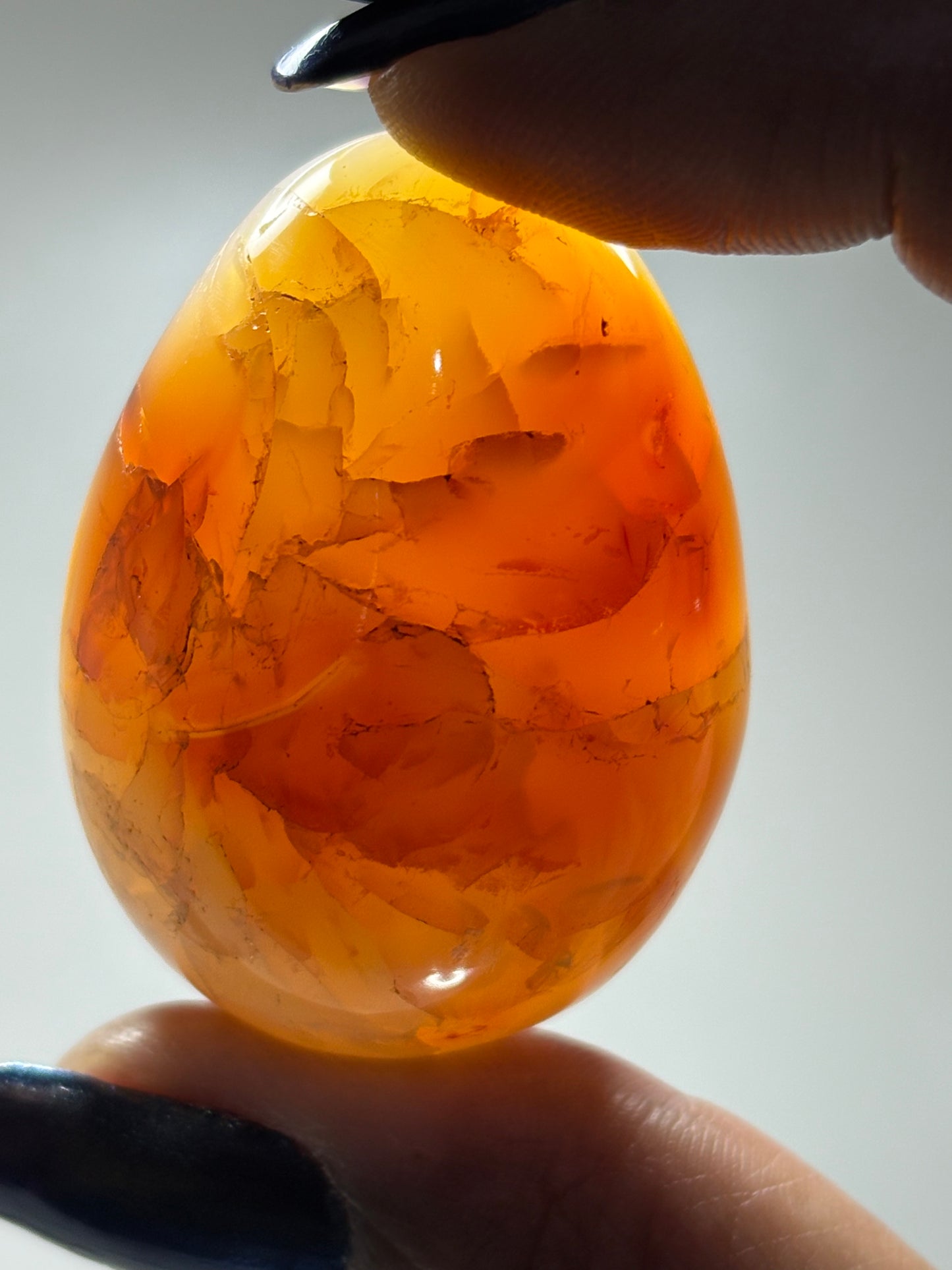 Carnelian Druzy Crystal Gemstone Egg Carving (1)