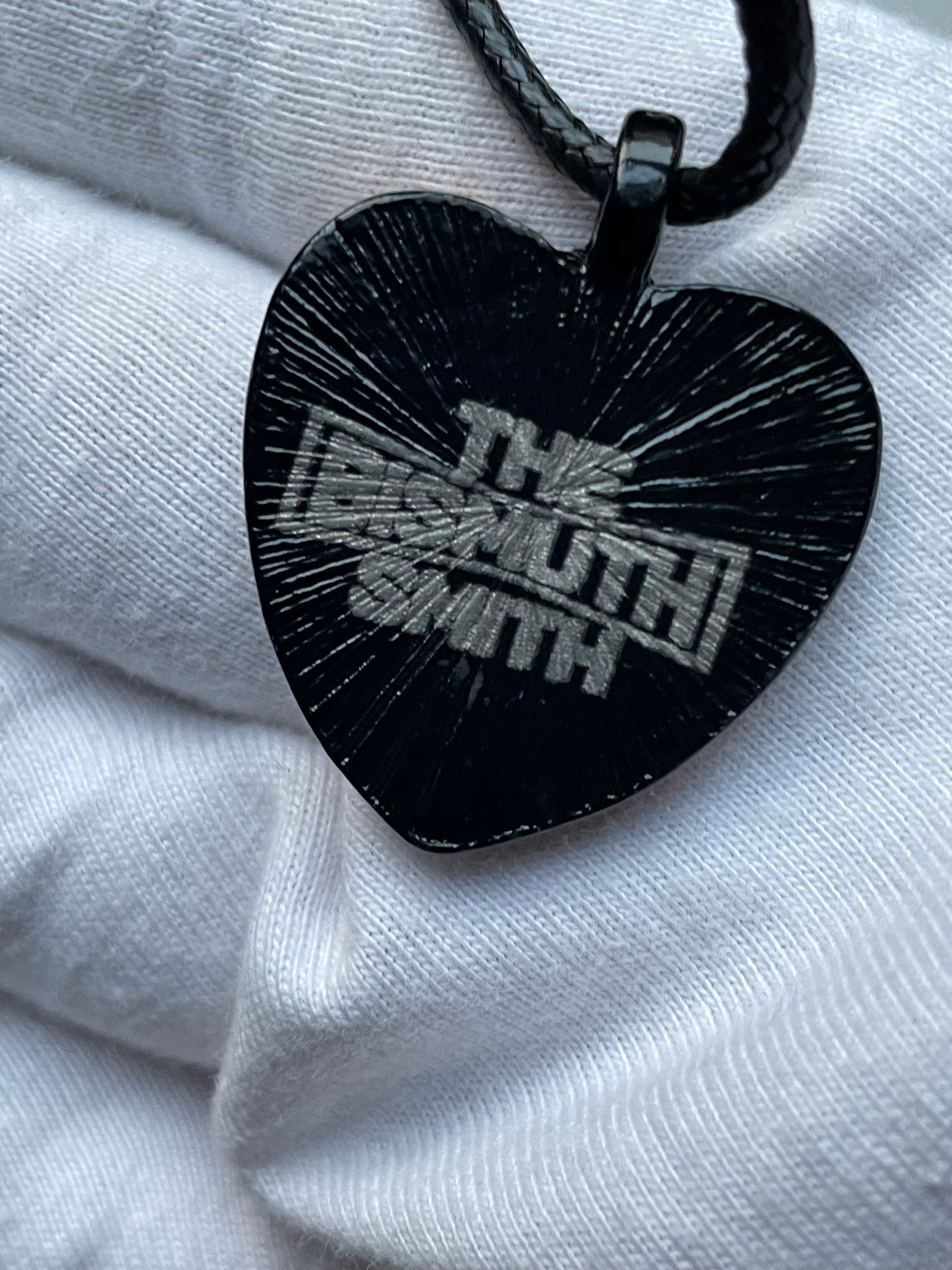 Gold Bismuth Heart Crystal Metal Art Cord Necklace