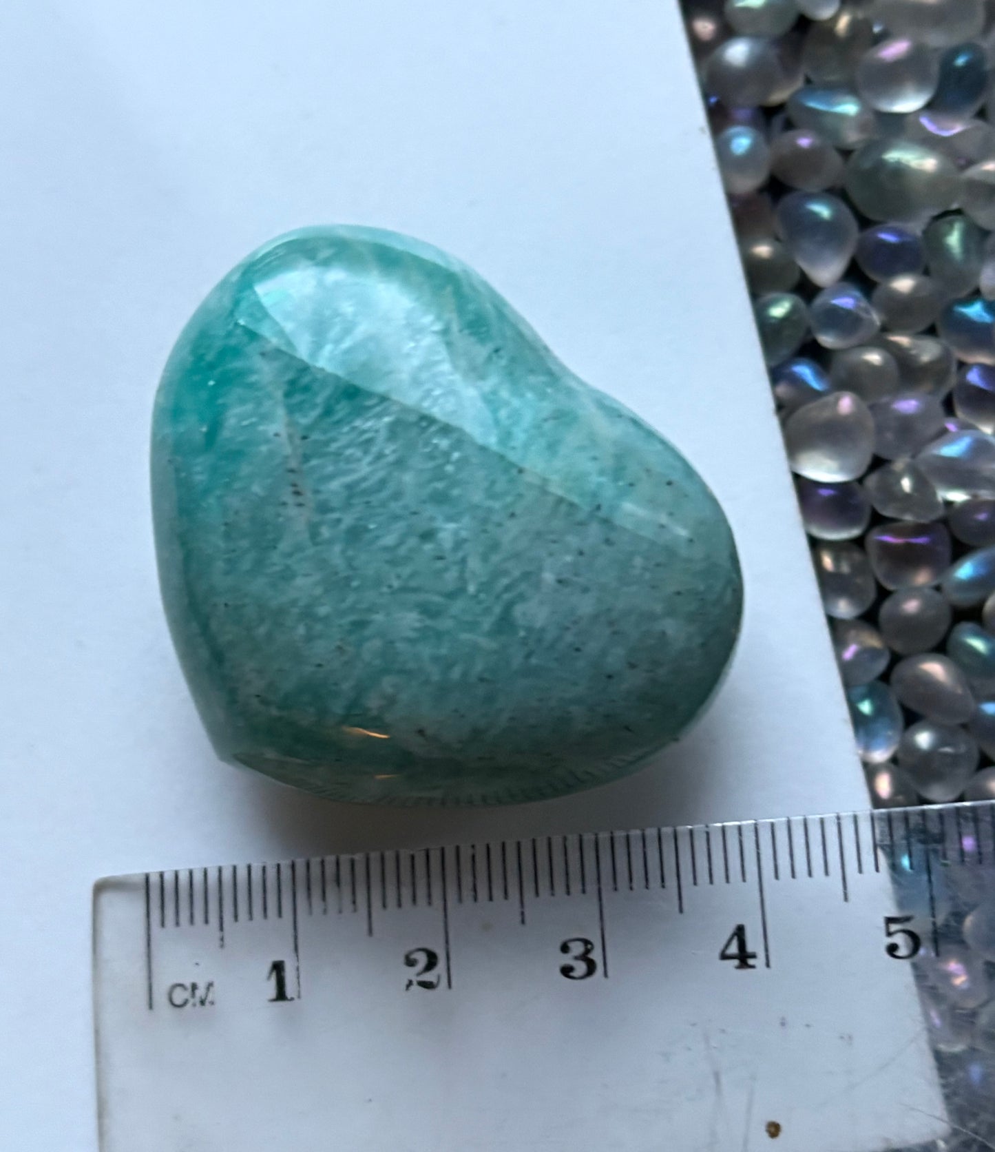 Amazonite Crystal Gemstone Puffy Heart Carving (A)
