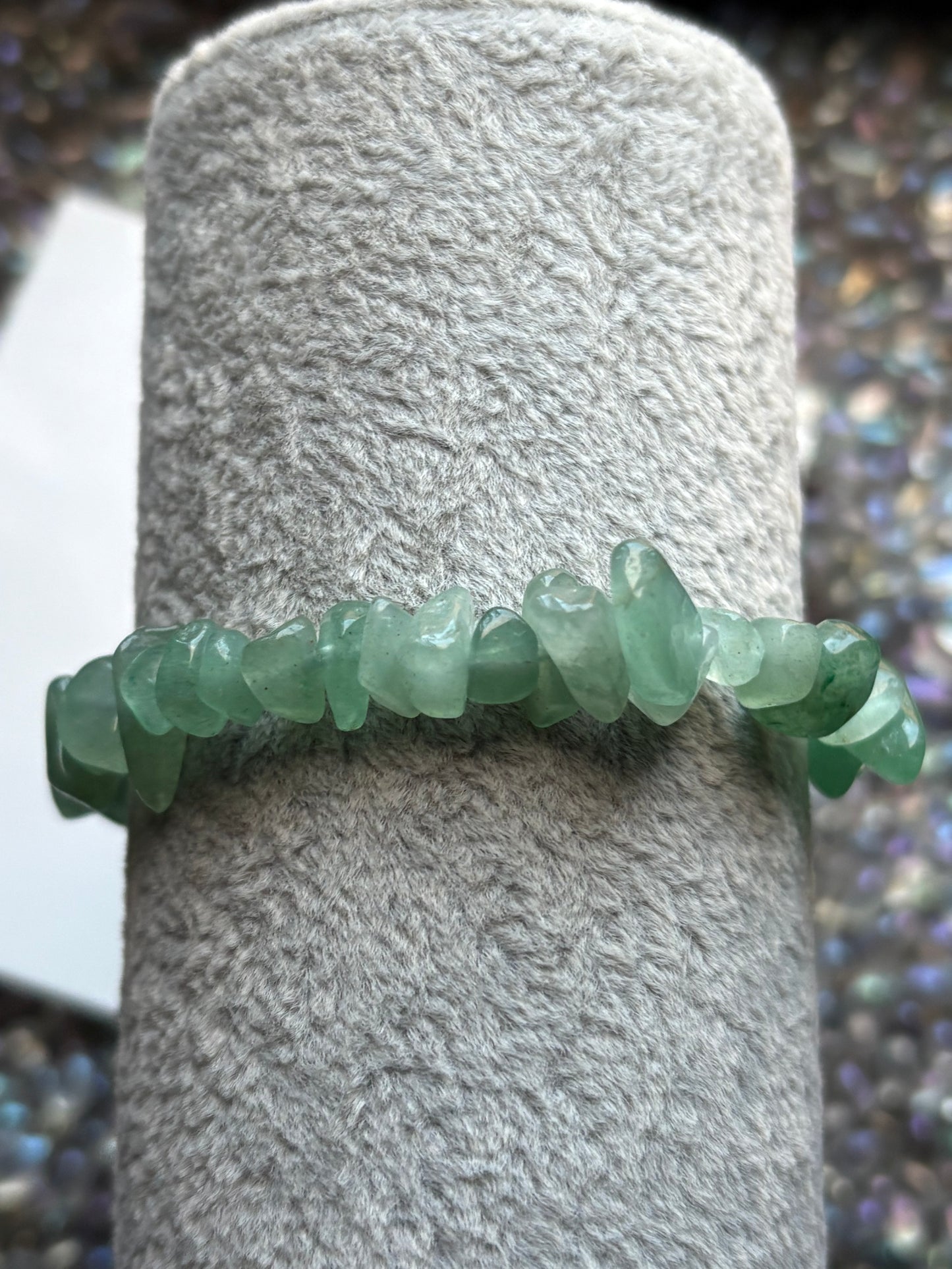 Green Aventurine Rough Crystal Gemstone Stretch Bracelet