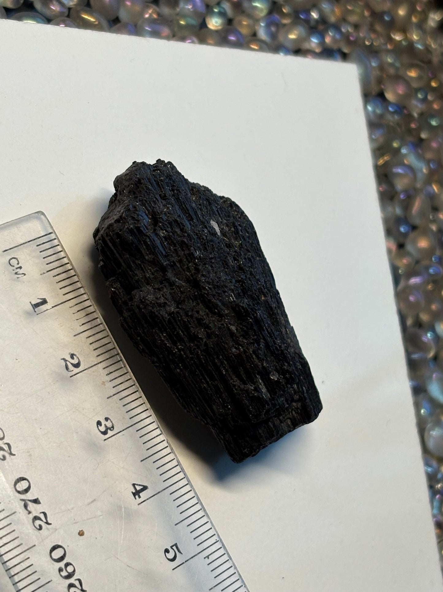 Black Tourmaline Rough Gemstone Crystal Specimen (D)