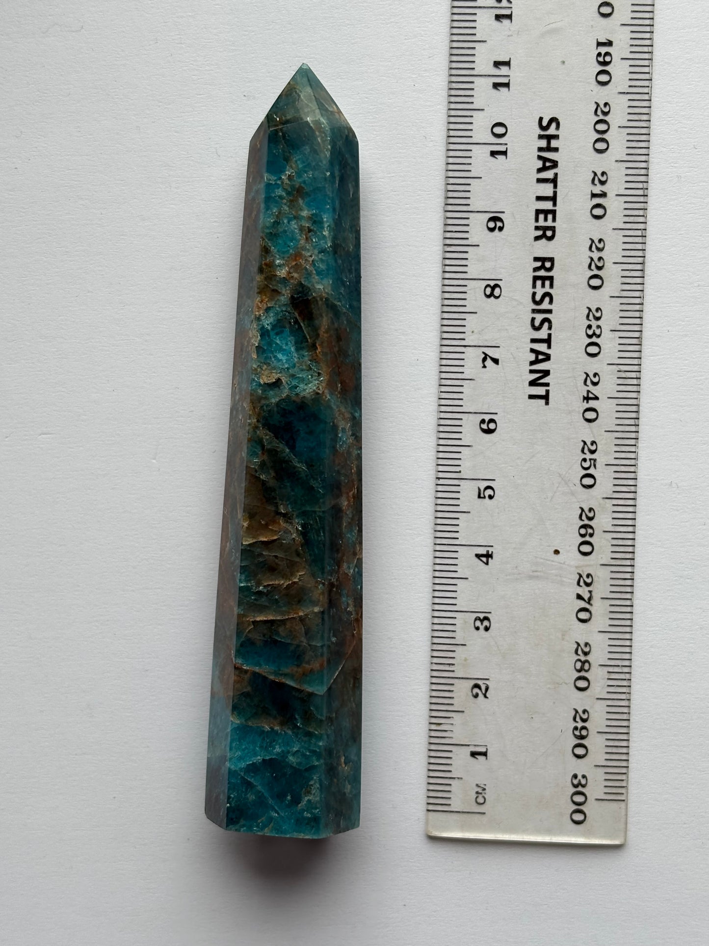 Neon Blue Apatite Gemstone Crystal Tower Point (3)