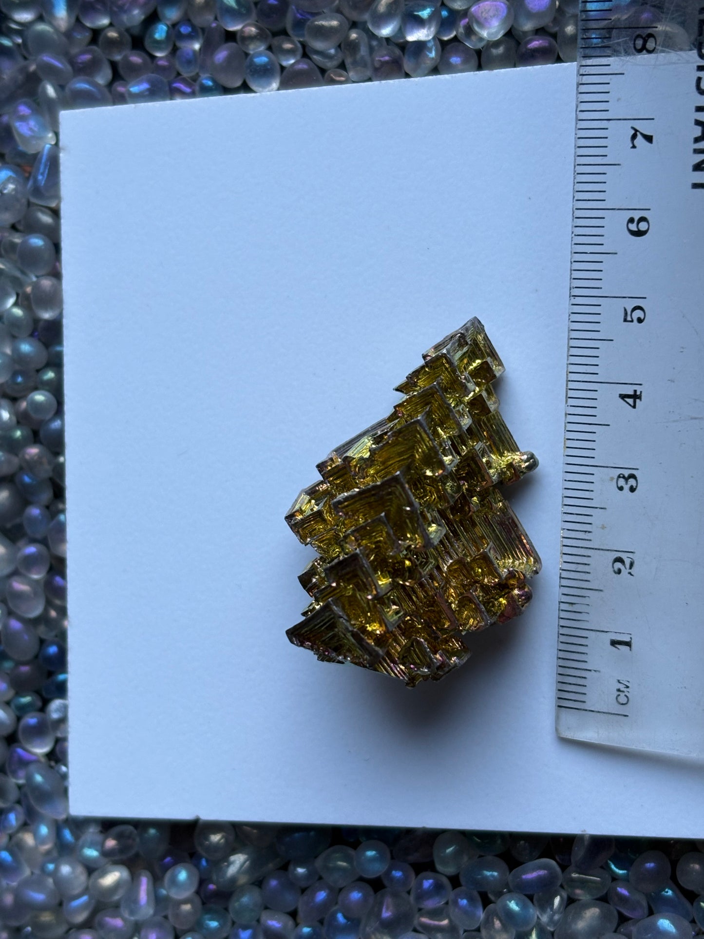 Gold Bismuth Crystal Specimen Metal Art G3