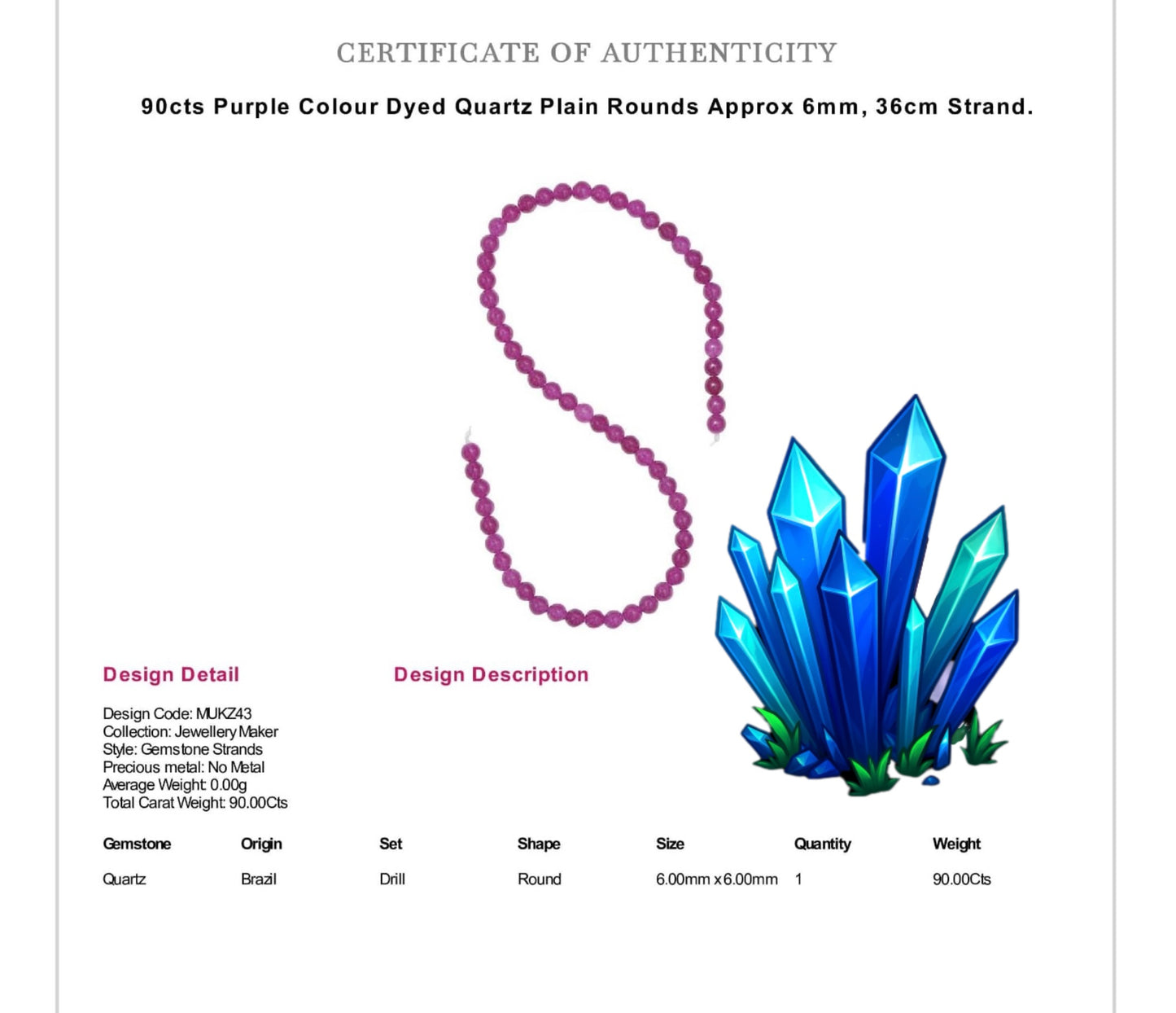 Purple Blue Quartz & Amethyst Crystal Gemstone Beaded Drop Earrings