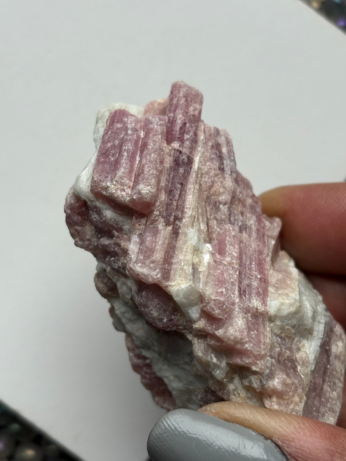 Pink Tourmaline Quartz Crystal Gemstone Rough Specimen (B)