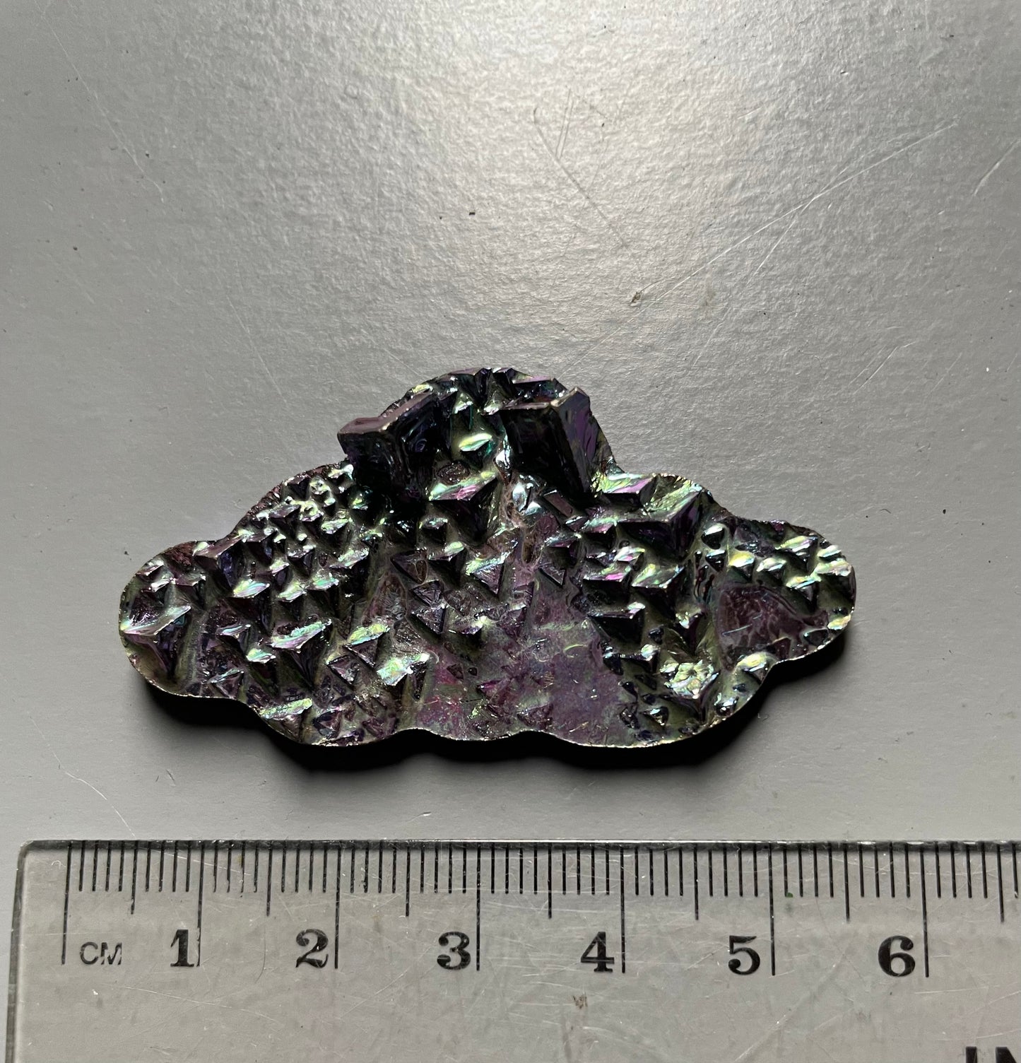 Purple Blue Bismuth Crystal Cloud Cut Out Metal Art