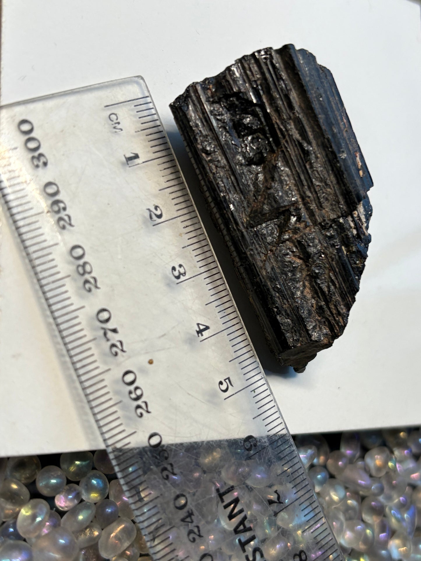 Black Tourmaline Rough Gemstone Crystal Specimen (B)