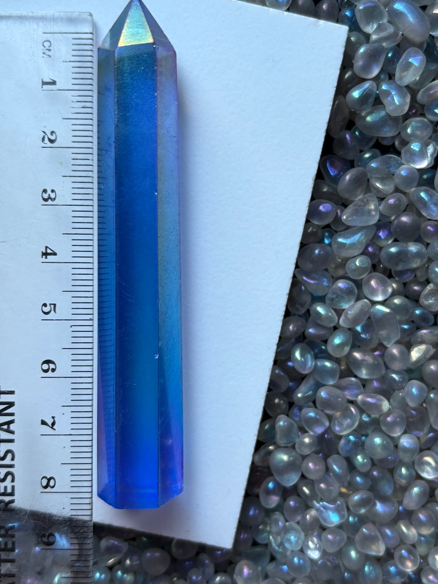 Blue Aura Quartz Crystal Gemstone Tower Point (5)