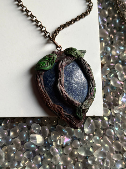 Lapis Lazuli Crystal Gemstone Enchanted Forest Necklace