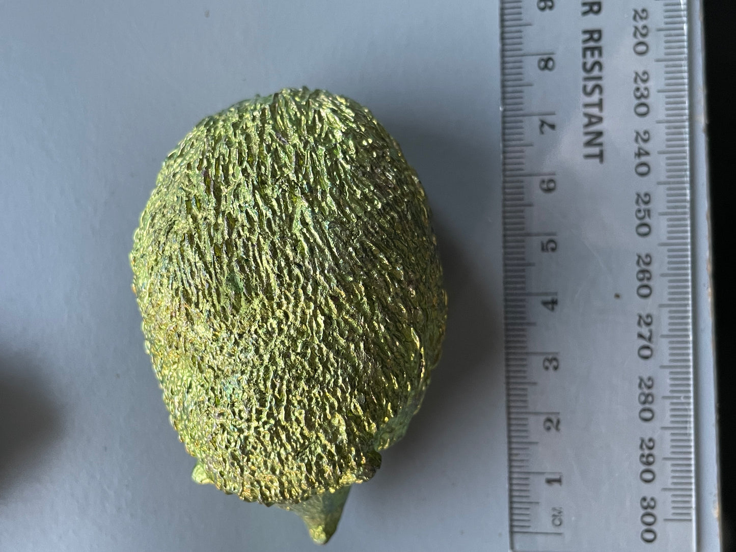 Green Bismuth Crystal Large Hedgehog Metal Art Sculpture