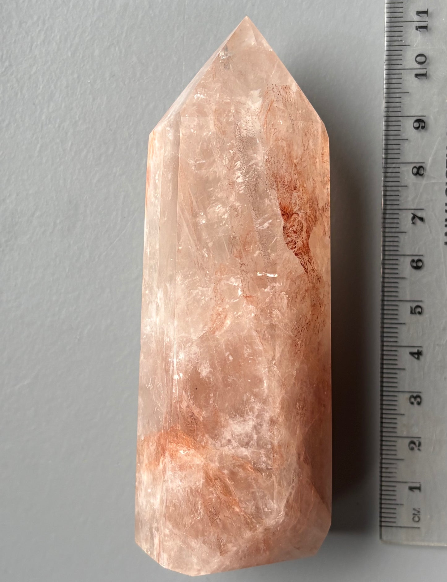 Fire Hematoid Quartz Crystal Gemstone Tower Point Large (1)