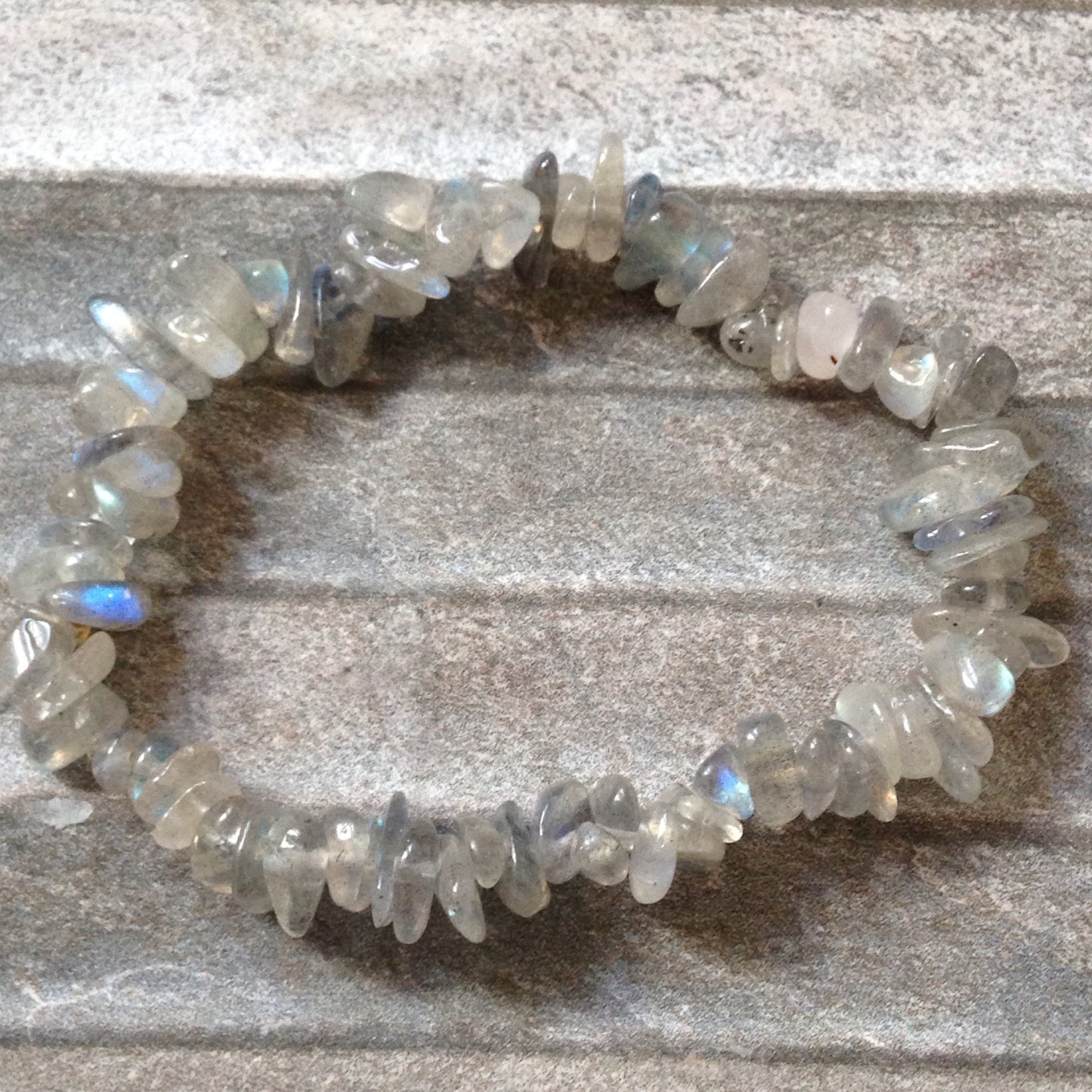Labradorite Rough Gemstone Crystal Stretch Bracelet