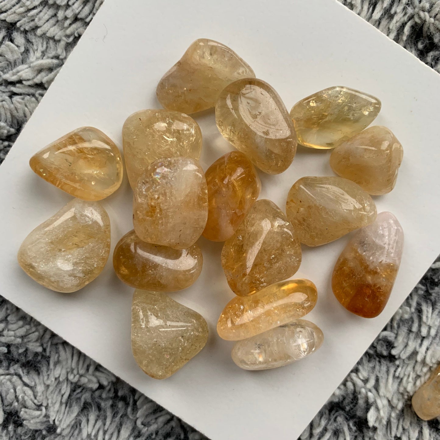 Citrine (heat treated) Tumbled Gemstone Crystal - Small - set of 3