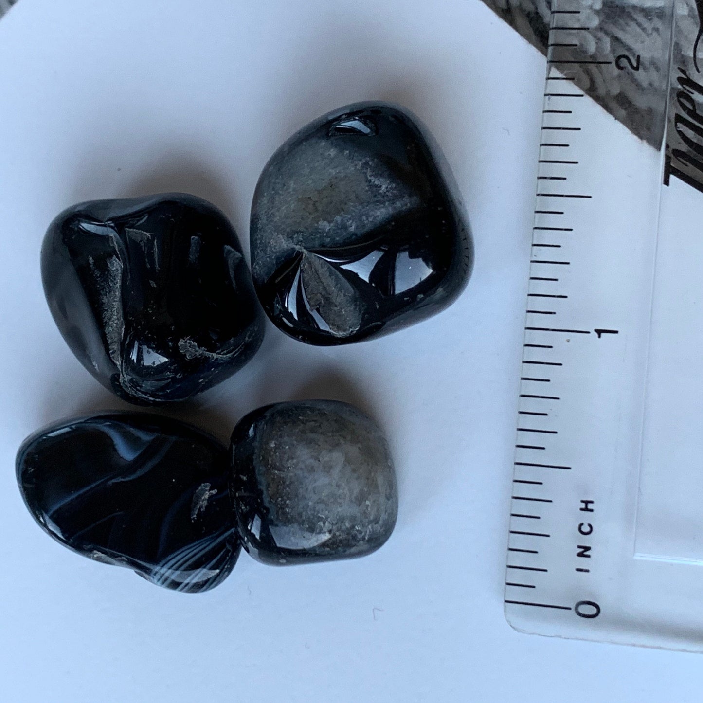 Black Agate Tumbled Gemstone Crystal - Medium - Set of Two