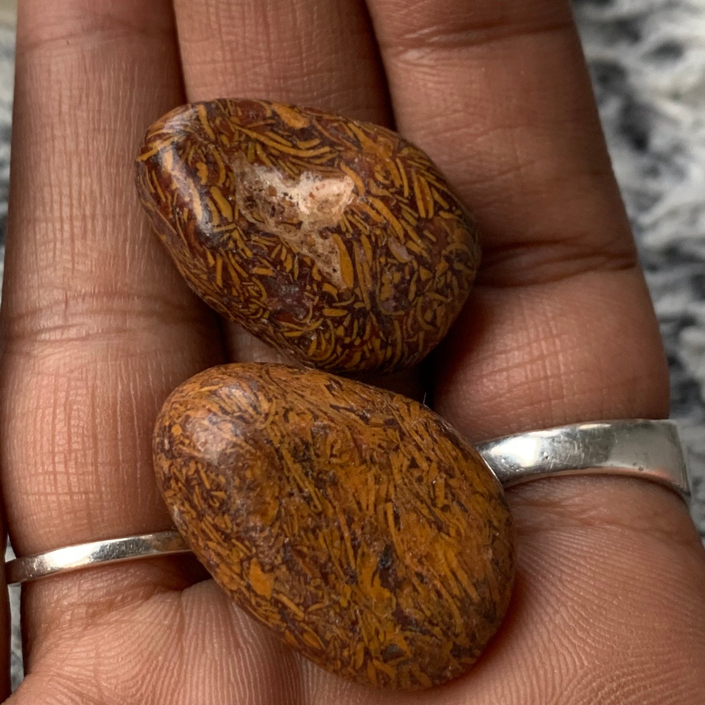 Mariam Jasper (Calligraphy Stone) Tumbled Gemstone Crystal - Medium