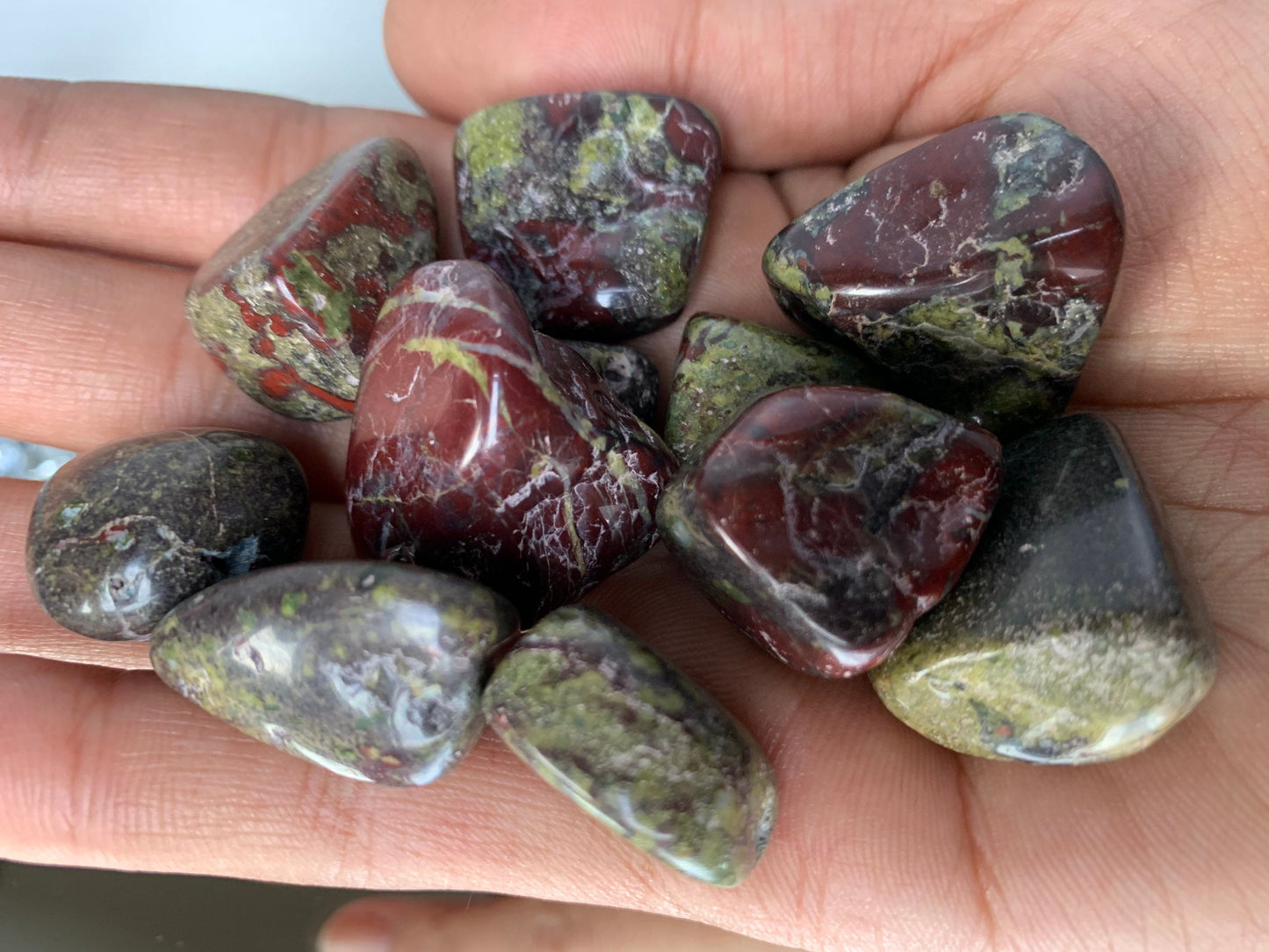 Dragon Blood Jasper Gemstone Crystal Tumbled Stone - set of three