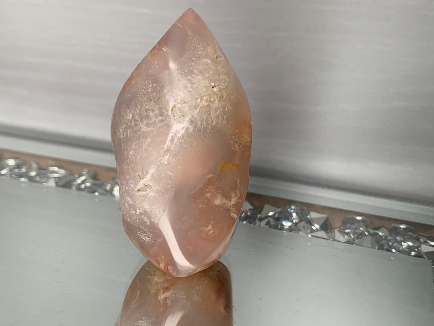 Flower Agate Crystal Gemstone Flame Carving - Small (2)